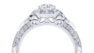 Halsey A vintage 14k white gold round halo engagement ring ER11865R3W44JJ