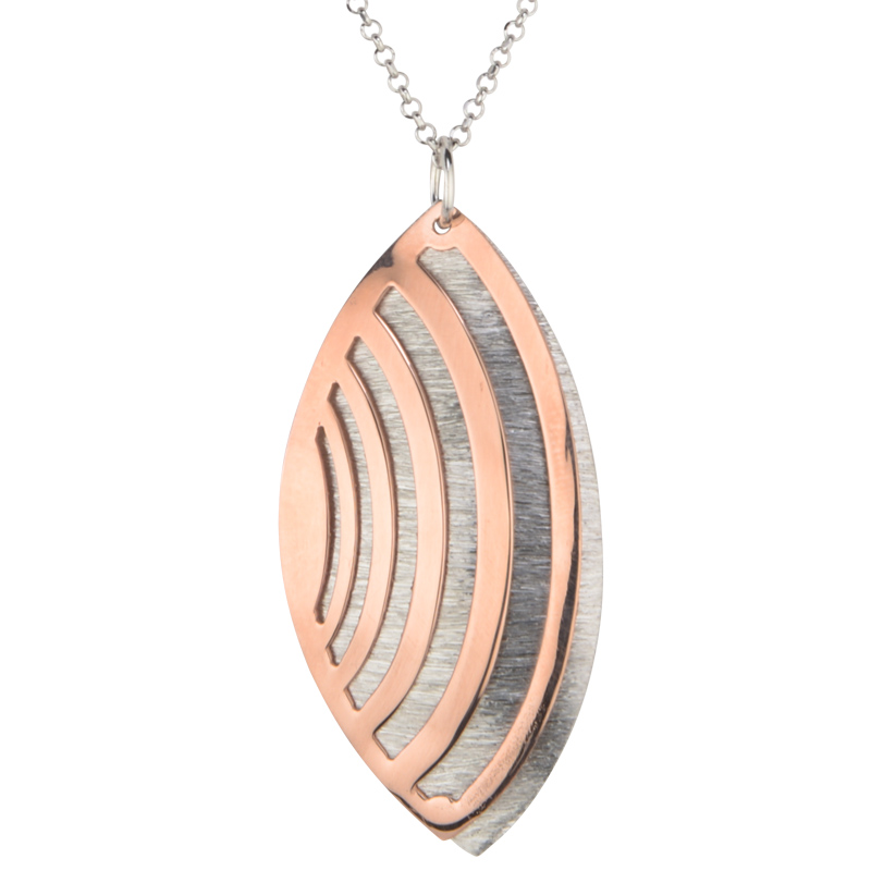 STERLING SILVER AND ROSE GOLD PLATED ECHO WAVE NECKLACE -ne869