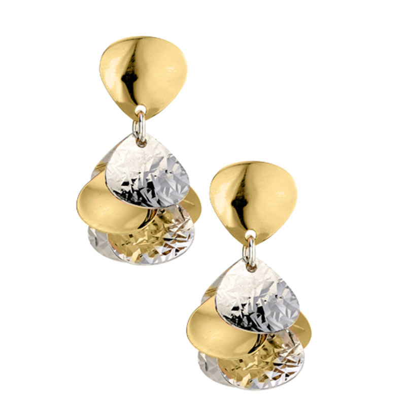 STERLING SILVER YELLOW GOLD PLATED CLUSTER EARRINGS e808