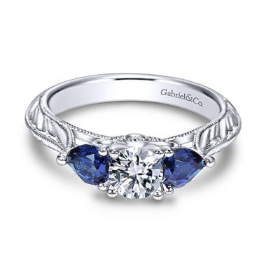 Gabriel Couture 14k White Gold Round 3 Stones Engagement Ring ER98989W44SA.CSD4-1