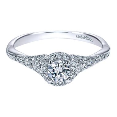 Gabriel Sonoma 14k White Gold Round Halo Engagement Ring ER911925R1W44JJ