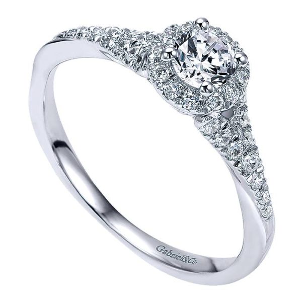 14k White Gold Round Halo Sonoma Engagement Ring » Engagement Rings