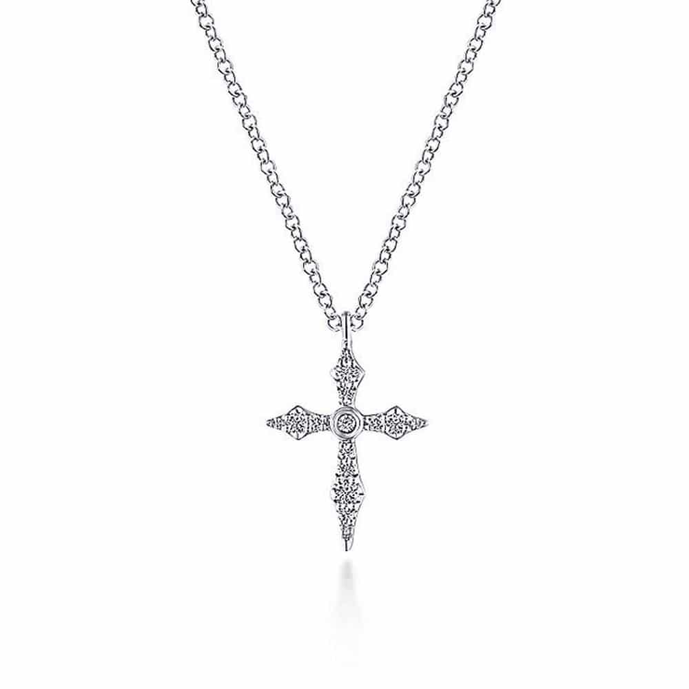 Diamond-Cross-Necklace-in-14k-White-Gold
