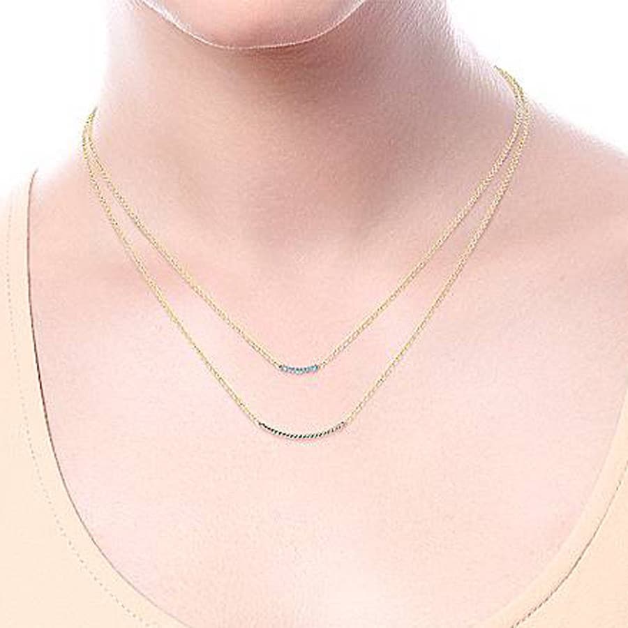 Layered Diamond Twisted Bar Necklace in 14k Yellow Gold » Long Island, NY  Jewelry Store