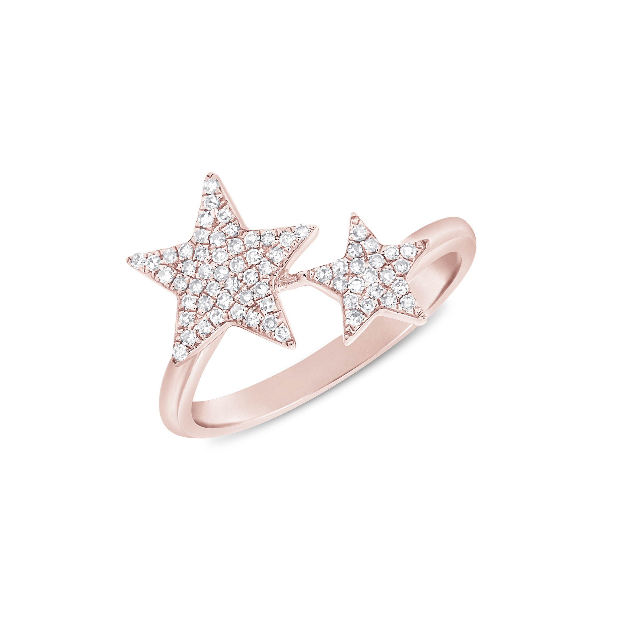 Diamond Stars Ring in 14k Pink Gold