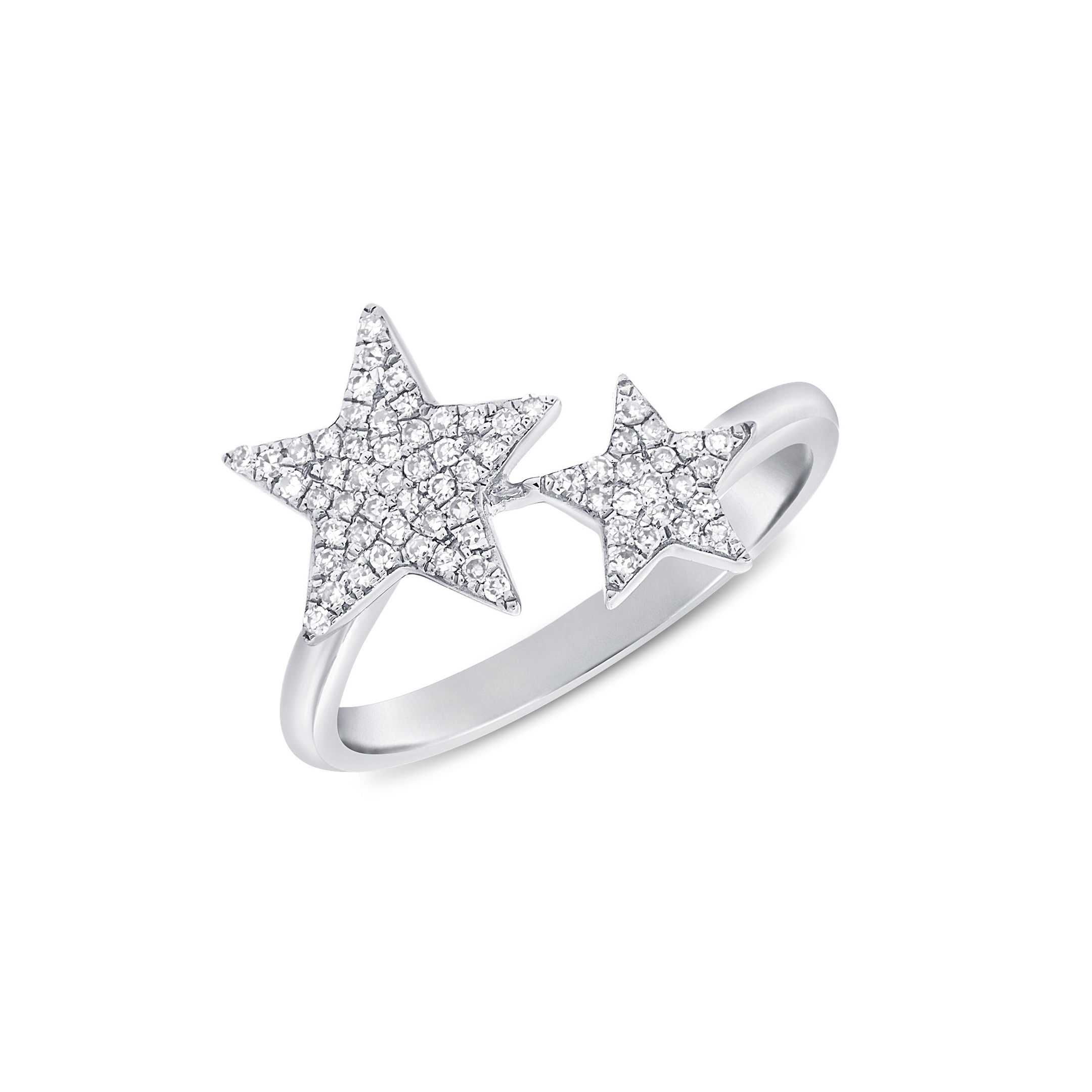 Diamond Stars Ring in 14k White Gold